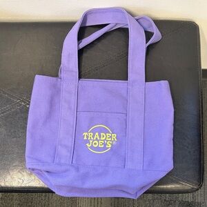Trader Joe's Purple Canvas Mini Tote Bag